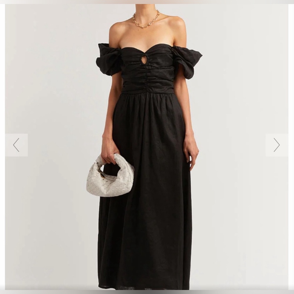 Dissh New with Tags Black Linen Malik dress NWT US4 UK8